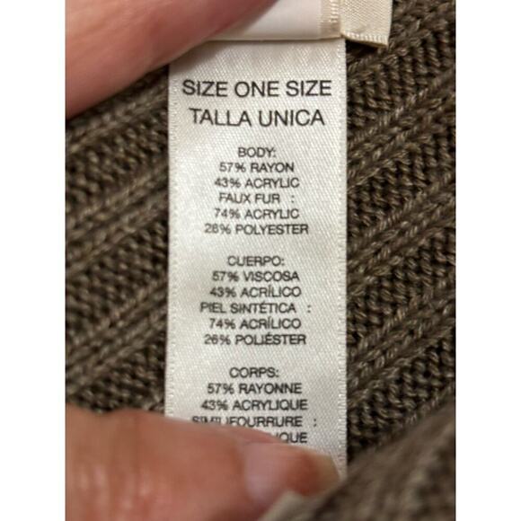 Chico's poncho/sweater, brown, one size, cozy, artsy, eclectic, layering - Picture 5 of 5